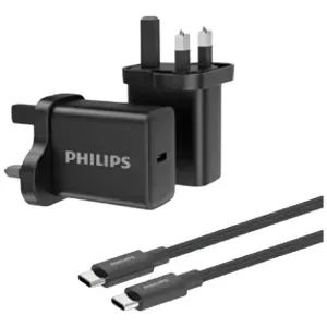 Philips Wall charger 30W with cable C-C DLP5312NB Black
