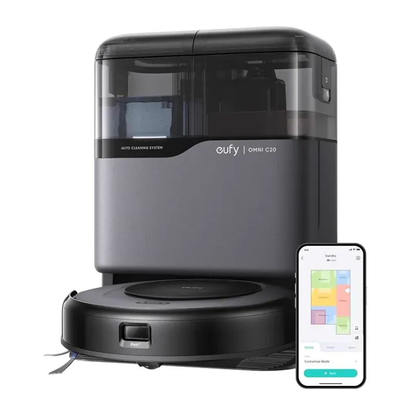 Anker Eufy Omni C20 Robot Vacuum and Mop – Self-Emptying and Self-Cleaning Station – Powerful Suction – Smart Cleaning Base – Black